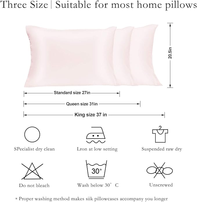 JOGJUE Silk Pillowcase for Hair and Skin 2 Pack 100% Mulberry Silk Bed - Image 5