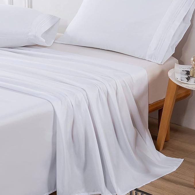 Lirex Flat Sheet, Twin Size Extra Soft Brushed Microfiber Flat Sheet, Machine - Image 4