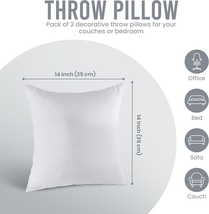Utopia Bedding 14x14 Pillow Inserts, Sofa & Couch – Soft, Supportive & Fluffy - Image 8