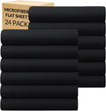 GOLD TEXTILES Queen Flat Sheet 24 Pack – Brushed Microfiber Top Sheets by GOLDTEXTILES
