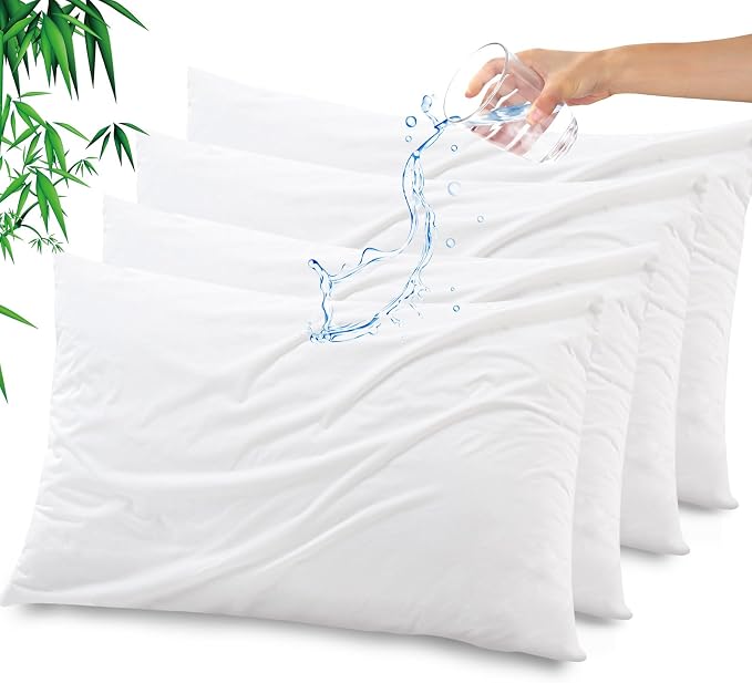 Gogreen Bamboo Rayon Waterproof Pillow Protector, Breathable Pillow Cover by GOGREEN