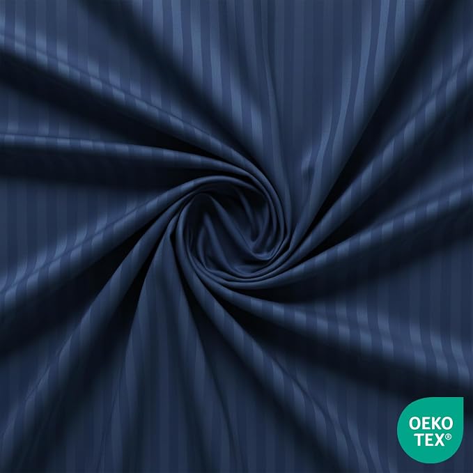 Feather & Stitch 1 Piece Fitted Sheet Full Size, 100% Cotton Damask Sateen Weave - Image 3
