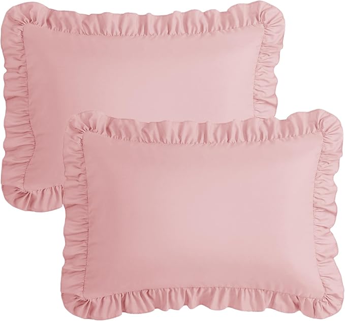 KKJIAF Ruffle Pillow Cases Queen Size Set of 2, Ruffled Pillow Covers - Image 7