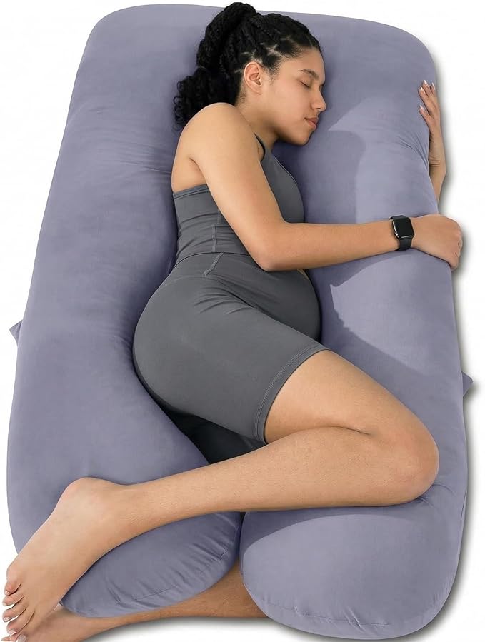QUEEN ROSE Pregnancy Pillows, 60 Inch Cooling U Shaped Body Pillow by QUEENROSE