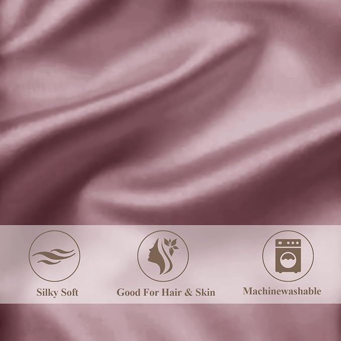 Queen Satin Pillowcase for Hair 2pc, Similar to Silk Pillow Cases, Easier Care - Image 5