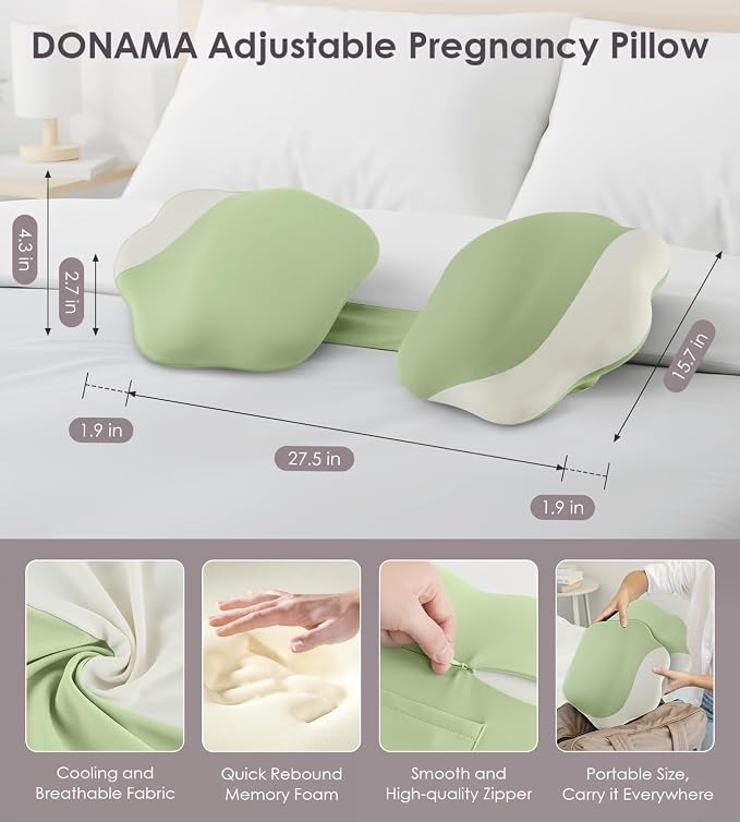 Memory Foam Pregnancy Pillows for Sleeping, Side Sleeper Maternity Pillow - Image 2