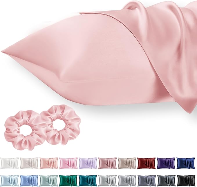 Standard Satin Pillowcase for Hair 2pc, Similar to Silk Pillow Cases, Easier by Vielit