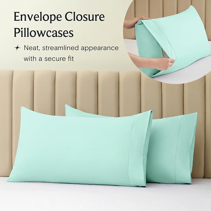 LuxClub 3 PC Twin Sheet Set, Deep Pockets Wrinkle Free Cooling Bed Sheets Hotel - Image 7