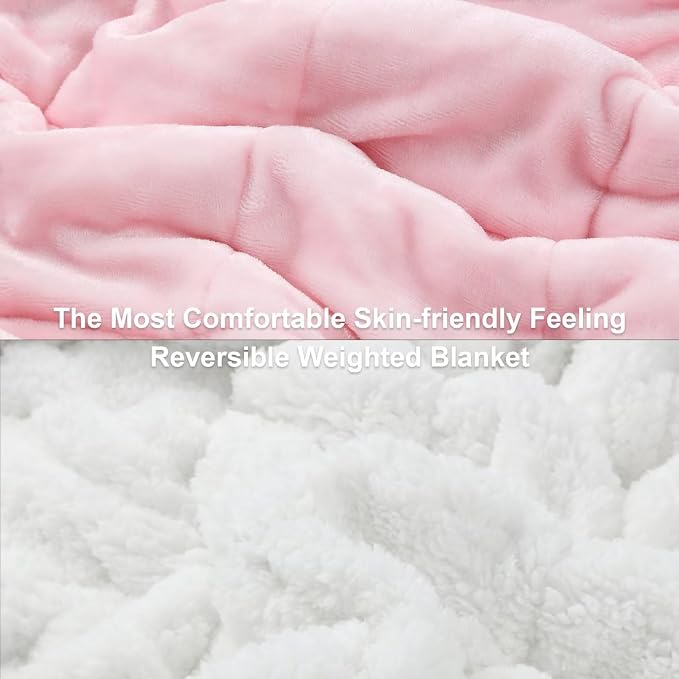 Alomidds Weighted Blanket Twin Size 20lbs 48x72 inches, Sherpa Weighted Blankets - Image 2