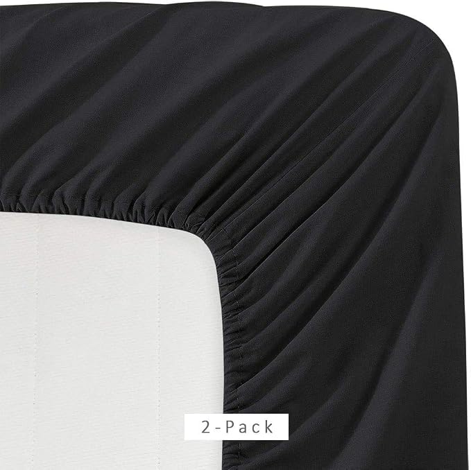Knit Jersey Cotton Rich 2 Twin XL Fitted Bed Sheets Twin Extra Long, 15 Deep - Image 2