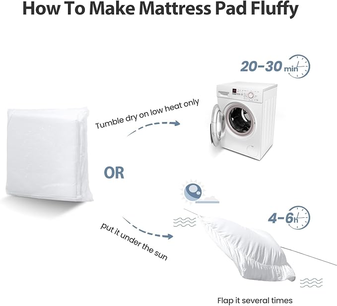 EASELAND Twin XL Mattress Pad Pillow Top Quilted Fitted Mattress - Image 8
