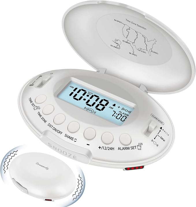 DreamSky Vibrating Alarm Clock for Heavy Sleepers by DreamSky