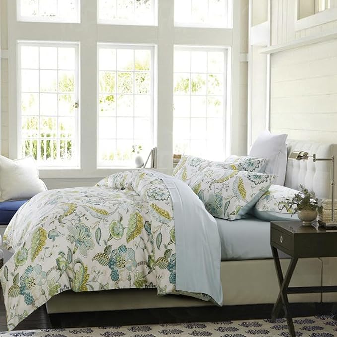 mixinni Boho-Chic King Size Duvet Cover Paisley Light Blue and Light Green Long - Image 2
