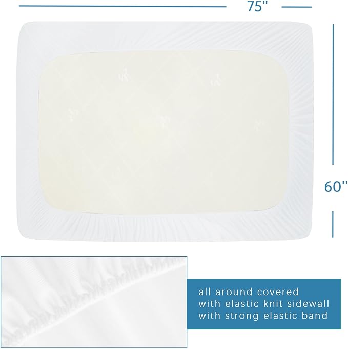 RV Short Queen Terry Mattress Protector Waterproof - Image 2