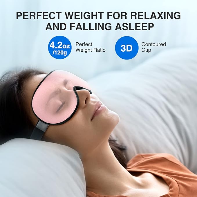 YFONG Weighted Sleep Mask, Women Men 3D Eye Mask Blocking Lights Sleeping Mask - Image 2