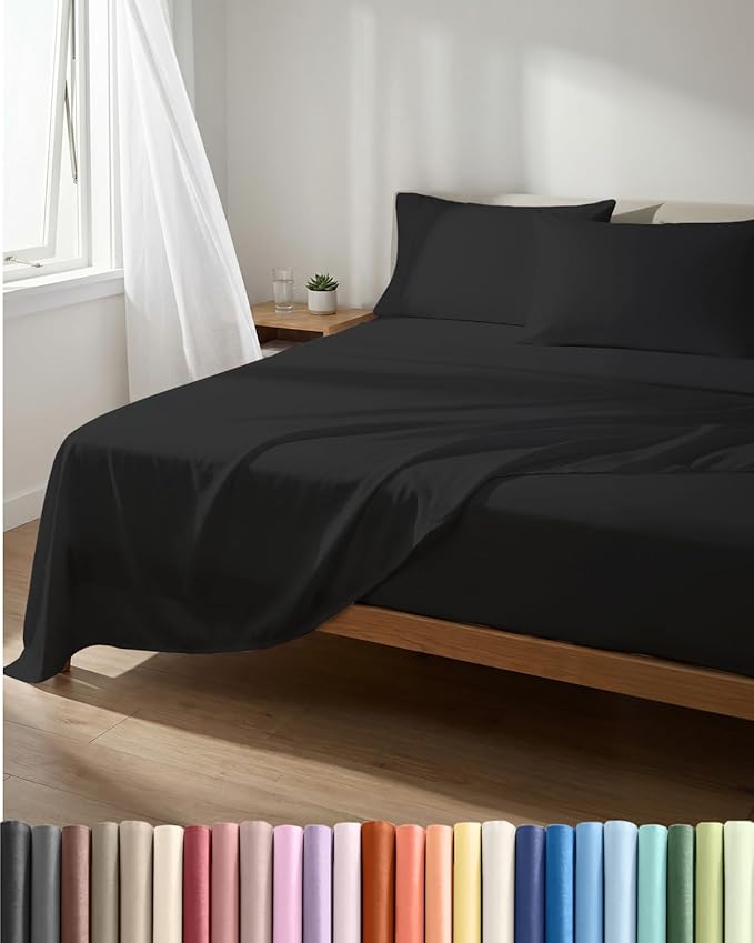 Lightweight 4 Piece Bed Sheet Set King Size by CGKUnlimited