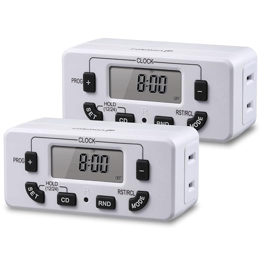 Fosmon 7 Day Digital Timers for Electrical Outlets, Indoor Plug-in Light Timers by Fosmon