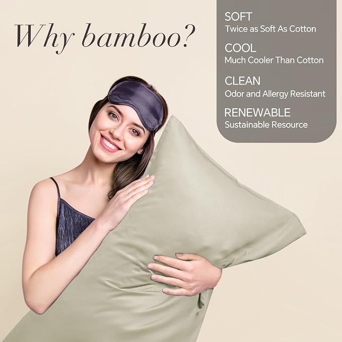 BEDELITE Linen Pillow Cases Queen Size Set of 2, Rayon Derived from - Image 2