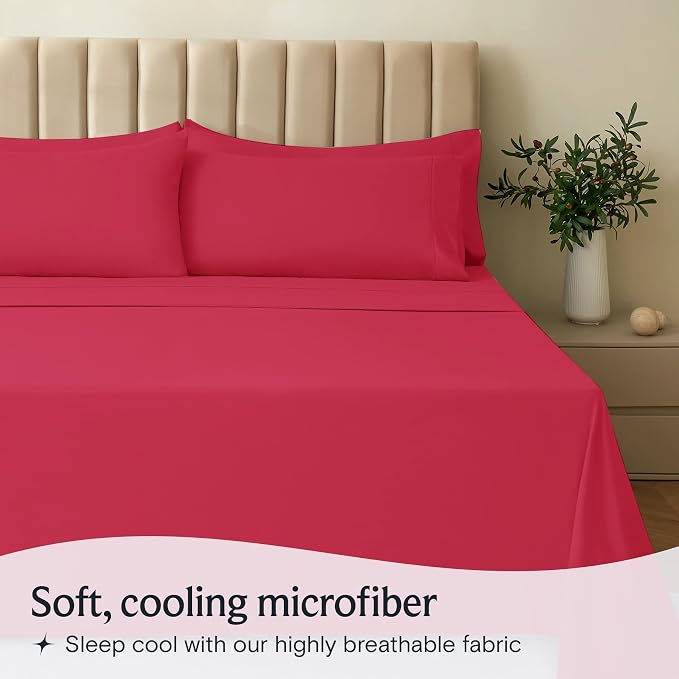 LuxClub 4 PC Sheet Set Bed Sheets Deep Pockets 16" Eco Friendly Wrinkle Free - Image 3