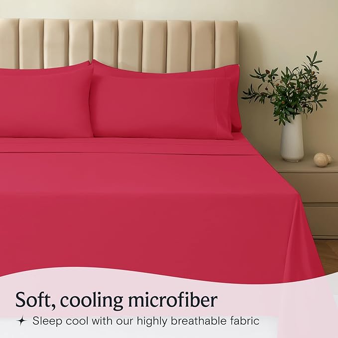 LuxClub 3 PC Twin Sheet Set, Deep Pockets Wrinkle Free Cooling Bed Sheets Hotel - Image 3
