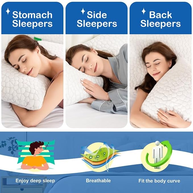 Cooling Pillow King Size Set of 2, Adjustable Bed Pillows - Image 5