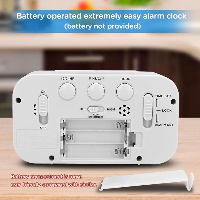 Peakeep Night Light Digital Alarm Clock Battery Operated - Image 7