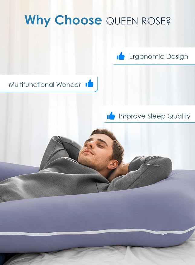 QUEEN ROSE Pregnancy Pillow, U Shaped Full Body Pillows - Image 7