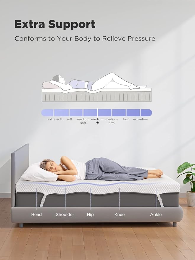 PERLECARE 2 Inch Gel Memory Foam Mattress Topper - Image 7