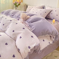 Nayoroom Purple Heart Duvet Cover Queen Size Cute Hearts Coquette Bedding Set by Nayoroom