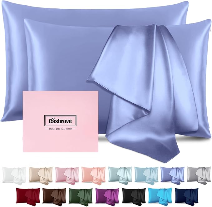 Silk Pillow Cases 2 Pack Mulberry Silk Pillow Cases Soft Breathable Both Sided by Casbrove