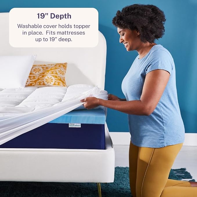 Sleep Innovations Dual Layer 4 Inch Memory Foam Mattress Topper, Twin Size - Image 5