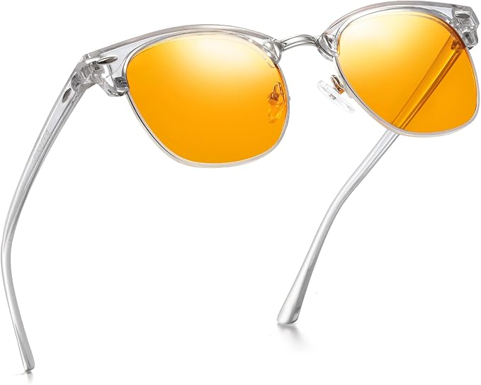 Blue Light Blocking Glasses Vintage Half Frame UV Clear Lens Anti Eyestrain by AOMASTE