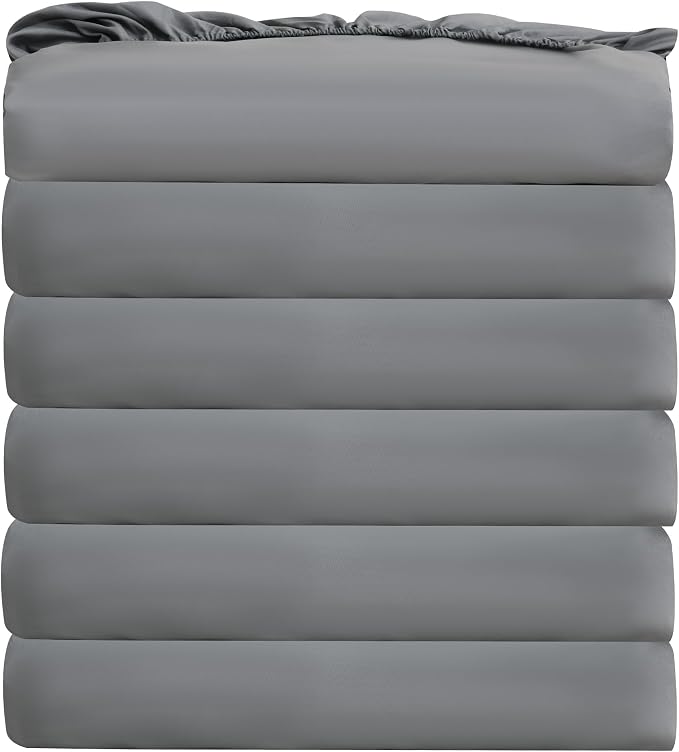 Bulk Queen Fitted Sheet Only Deep Pocket 6 Pack, Quick Sort Bottom Bed Sheets by Culve