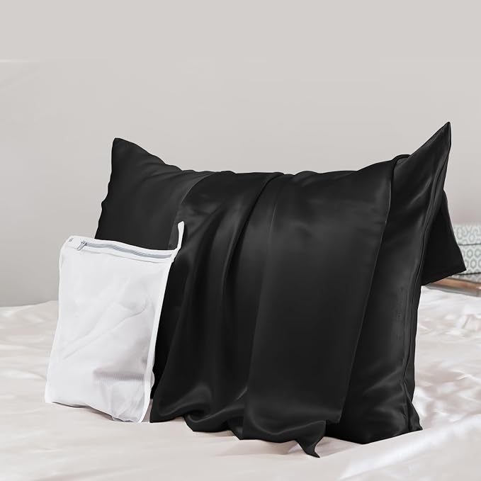 PROMEED Upgraded Grade 6A+ Black Silk Pillowcase by PromeedTextile