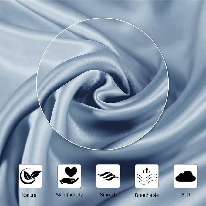 Ravmix Silk Pillow Cases with Zipper, 21momme Mulberry Silk Pillowcase - Image 6