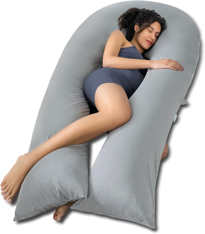 QUEEN ROSE Extra Long U Shaped Body Pillow, Cooling Pregnancy Pillows by QUEENROSE