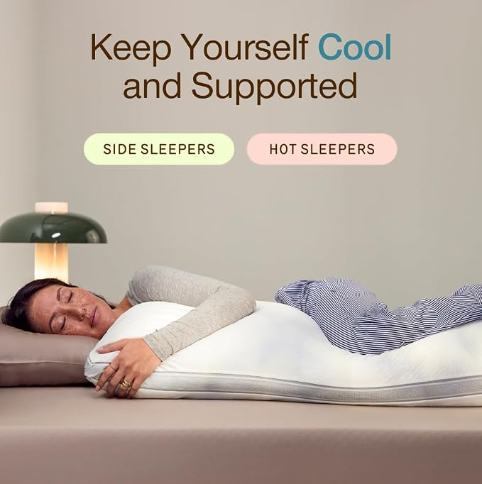 Coop Home Goods Cool+ Adjustable Cooling Body Pillow, Cooling Gel Memory Foam & - Image 7