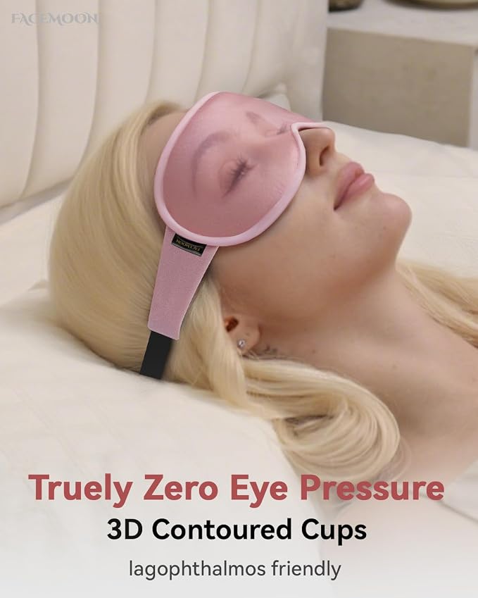 Weighted Blackout Sleep Mask for Women, 3D Contoured Zero Eye Pressure - Image 4