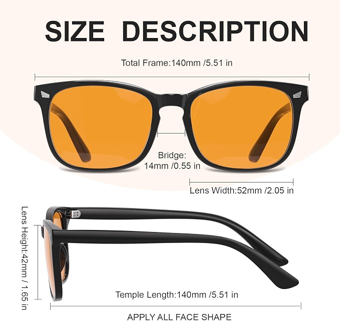 hunsquer Blue Light Glasses for Woman/Men Computer Blue Light Glasses - Image 4
