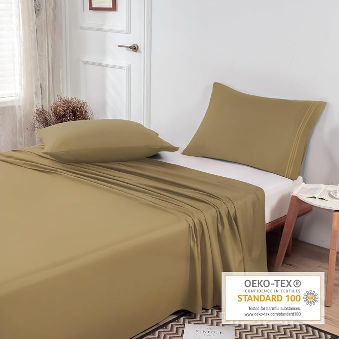 Lirex Full Size Flat Sheet Only，Ultra Soft & Breathable Brushed 1800 - Image 4