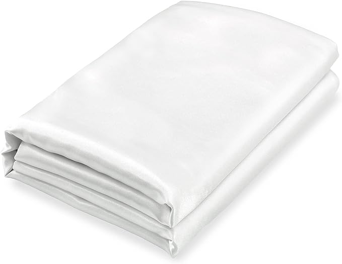 Homiest White Satin Flat Sheet by Homiest