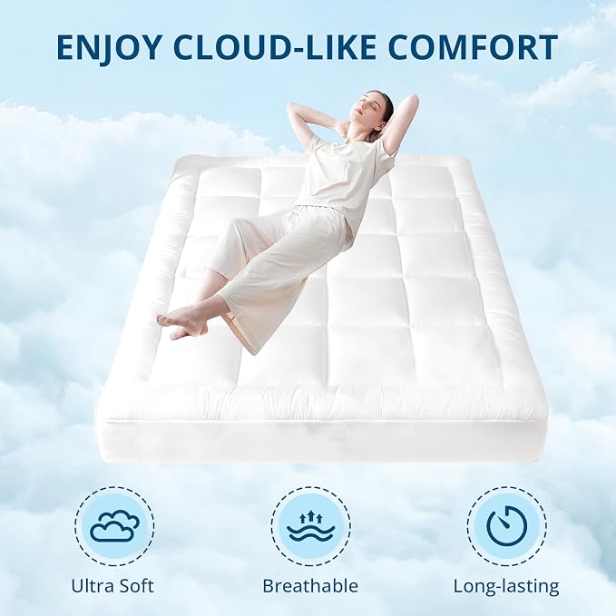 YUGYVOB Twin XL Mattress Topper Extra Thick, and Breathable Mattress Pad 8-21" - Image 2