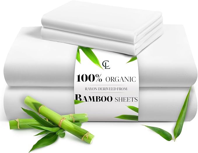 LuxClub Queen Sheet Set, 100% Viscose Derived from Bamboo Cooling Sheets by LuxClub