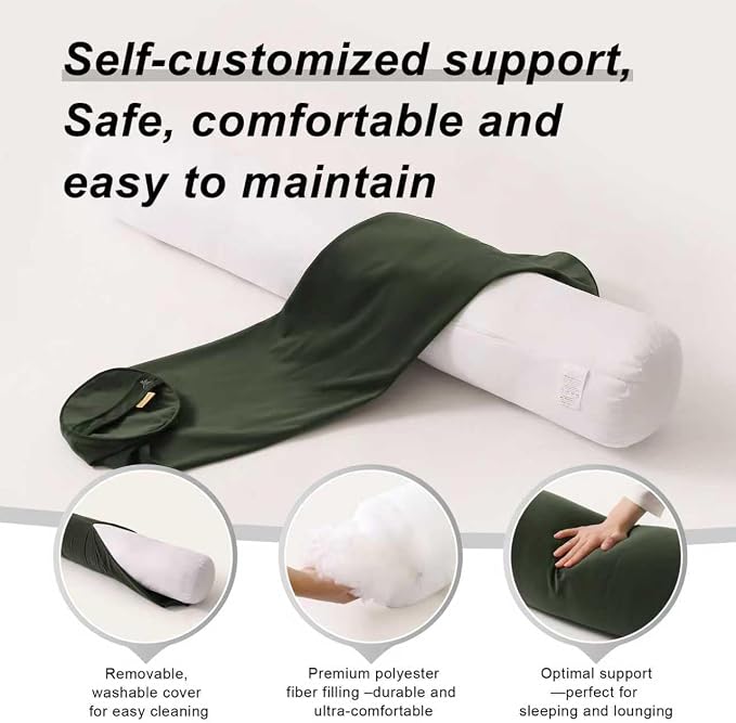 Body Pillow for Adults, Long Round Pillow, Big Cylindrical Pillow, Large Full - Image 4
