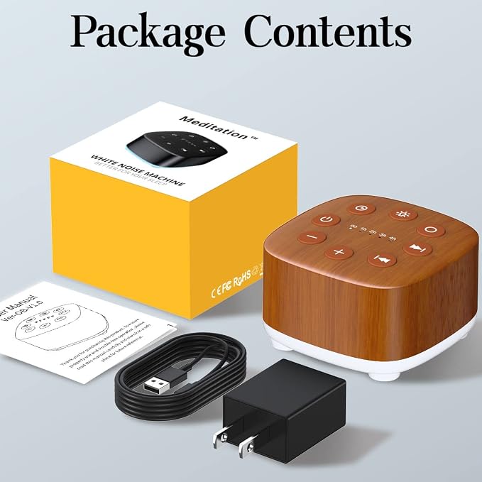 Meditation White Noise Machine Sound Machine 30 Soothing Sounds 12 Night Light - Image 7