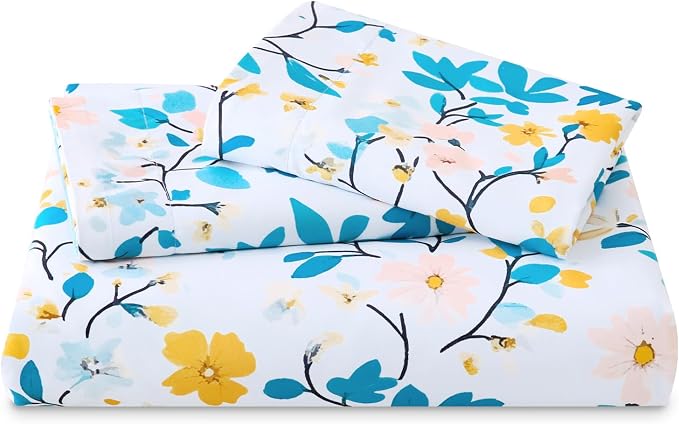 LONAVA King Botaincal 3 Pcs Duvet Cover Set, Breathable Soft Microfiber Sky - Image 7
