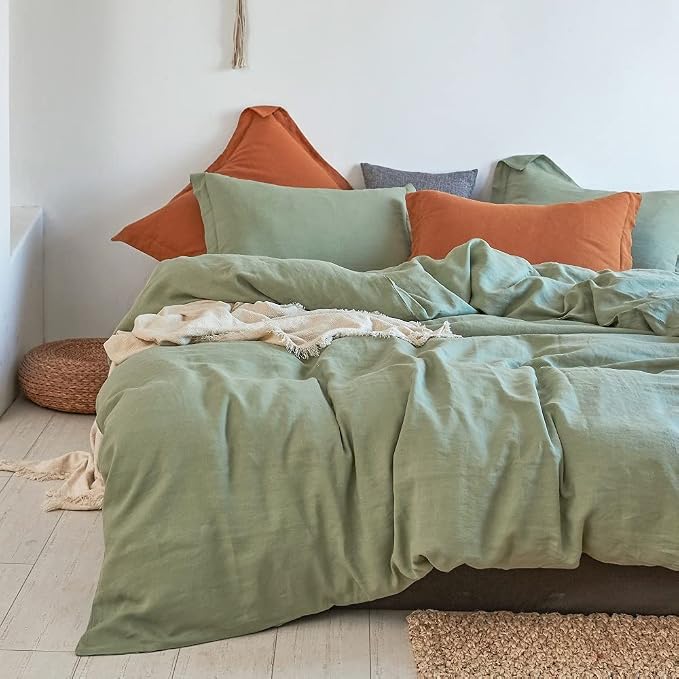 Simple&Opulence 100% Linen Duvet Cover Set 3pcs Basic Style Natural French - Image 8