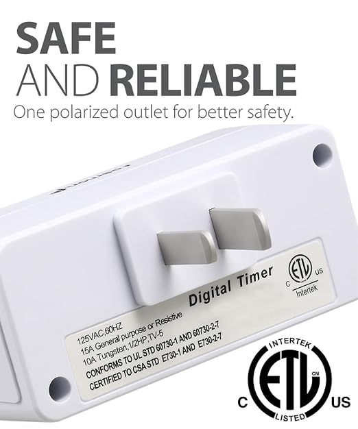 Fosmon Digital Timer for Electrical Outlets, Indoor 24 Hour Light Timer - Image 6