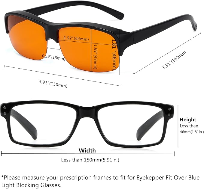 Eyekepper 100% Anti-Blue Light Blocking Fitover Glasses Wear Over Computer - Image 4
