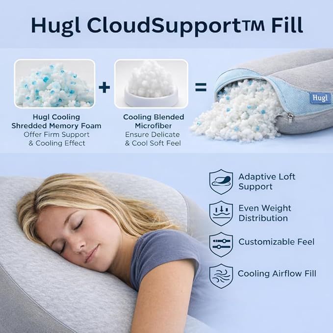 Plufl Hugl Cooling Body Pillow for Adults Made - Image 2